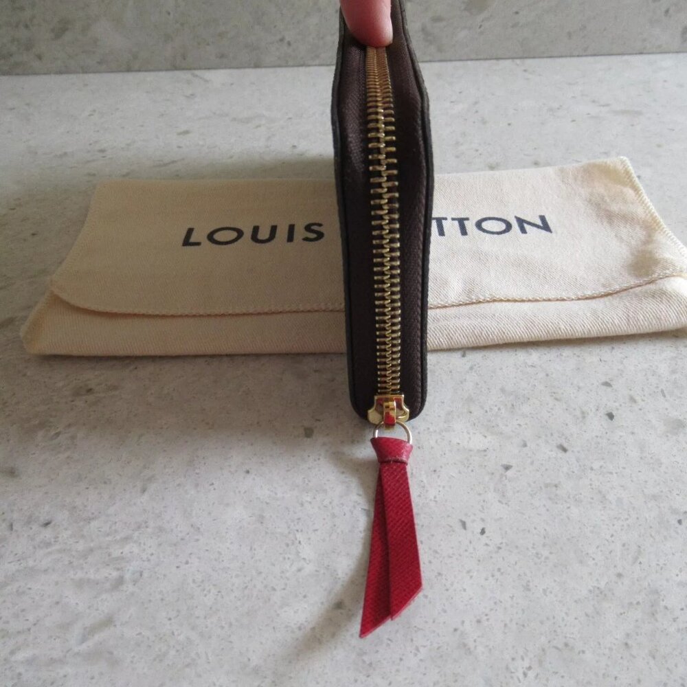 AUTHENTIC Louis Vuitton Damier Red Clemence Zippy Wallet Clutch Bag - Picture 4 of 16